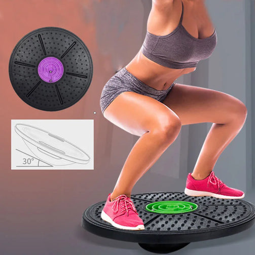 Women on Yoga Balance Board Fitness Exercise Training Pedal